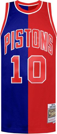 Mitchell & Ness Mens NBA Detroit Pistons 10 Rodman Swingman Jersey - Blue & Red - Size X-Large