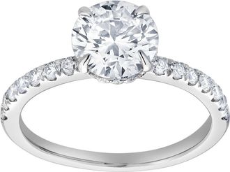 LuvMyJewelry Amore 14K Gold Round Cut Lab Grown Diamond Hidden Halo Engagement Ring - 1.95 Ct in 14K White Gold at Nordstrom, Size 6.5