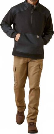 Ariat Rebar Workman Duracanvas 1/4 Zip Sweatshirt In Black