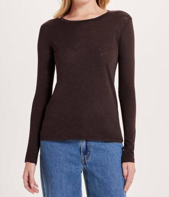 Goldie London Signature Slub Long Sleeve Tee In Coffee