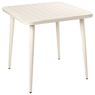Beliani Beliani - Mesa De Comedor De Jard&iacute;n De Aluminio 80 X 80 Cm Mobiliario De Exterior Moderno Cuadrada Beige Claro Naturno