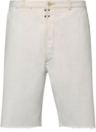 Maison Margiela Chalk Selvedge Denim Shorts - Heren - Denim shorts - Wit - S - Denim - Korte Broeken