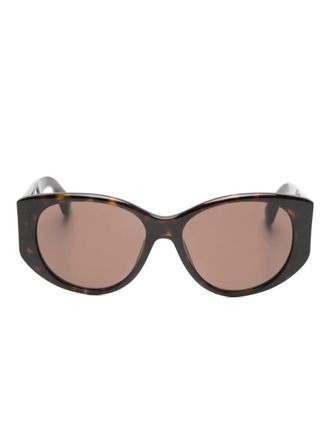 Balenciaga geometric-frame logo sunglasses - Brown