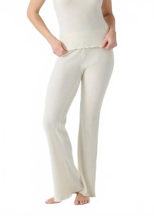 PJ Salvage Reloved Rib Knit Pajama Pants In Natural
