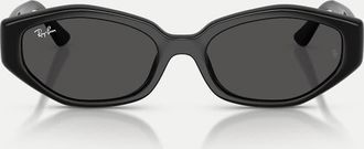 Ray-Ban Rb4473d - Occhiali da sole irregolari neri con lenti grigie-Nero