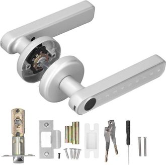 OEM Cerradura Inteligente Para Puerta, Manilla Inteligente De Una Sola Fila Para Uso En Hogares, Apartamentos Y Oficinas (plata)