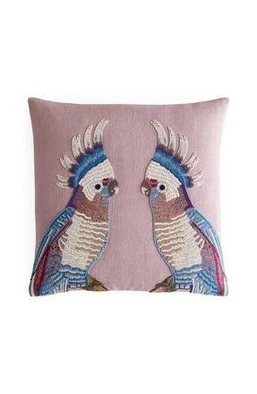 Jonathan Adler Parrots Beaded Pillow in Parrots Beaded Design at Nordstrom, Size 1Ft 8In X 1Ft 8In