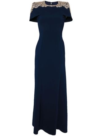 Jenny Packham Polaris dress - women - Polyester/Polyester/Polyurethane - 10 - Blue