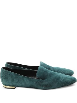 Burberry suede loafers - women - Calf Leather/Calf Leather/Suede - 11 - Green