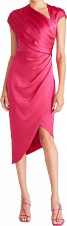 Theia Vera Asymmetric Cocktail Dress In Passionfruit