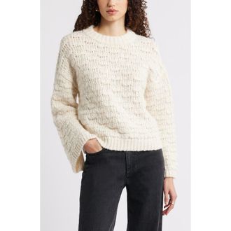 Nordstrom Open Stitch Crewneck Sweater in Beige Oatmeal Light Heather at Nordstrom Rack, Size Xx-Small