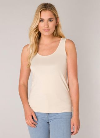 Base Level Tr&auml;gertop BASE LEVEL Yippie, Damen, Gr. 36, beige (light beige), Jersey, Obermaterial: 94% Baumwolle, 6% Elasthan, unifarben, Basic, figurbetont taill