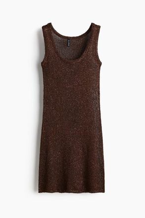 H&M Knitted Sleeveless Dress in Brown at Nordstrom, Size Xx-Small