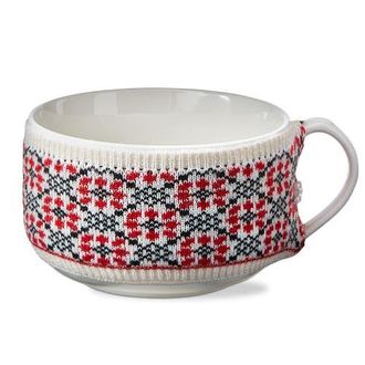 Tag Winter Sketches Flower Sweater Mug Red Blue Bone China in Multicolored at Nordstrom
