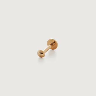 Monica Vinader Gold Nura Mini Nugget Flat Back Piercing Stud