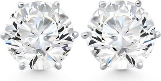 Pompeii3 2Ct tw Sylvie Round Thin & Delicate Diamond Studs 14k Gold Lab Grown