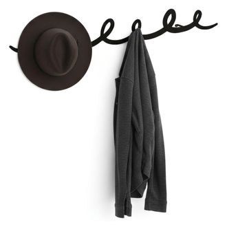Dmora Dmora - Perchero Cassara, Perchas, Percha Multiusos, Perchero De Pared, 80x5h12 Cm, Negro, Con Embalaje Reforzado