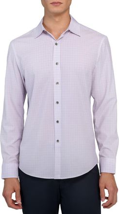 W.R.K Slim Fit Light Purple Grid Check Performance Button-Up Shirt at Nordstrom, Size Xx-Large