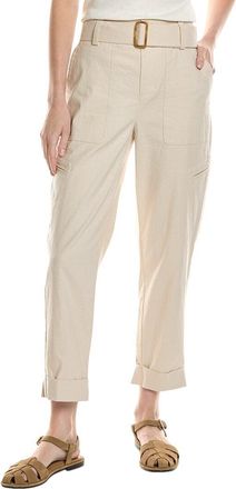 Vince Belted Linen-Blend Pant