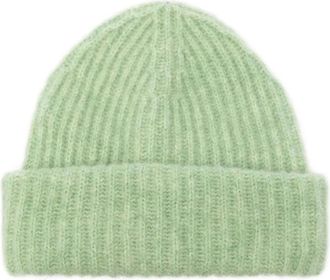 Roberto Collina Accessoires, Heren, Groen, ONE Size, Ribbed Knit Beanie