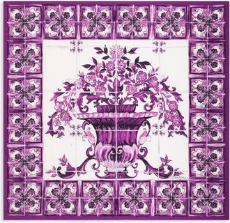 Dolce & Gabbana Sciarpa con stampa maiolica - Viola