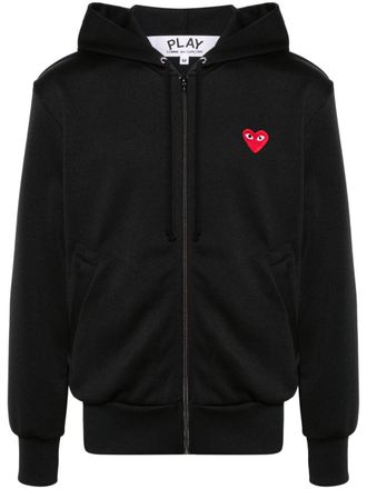 Comme Des Gar&ccedil;ons Sudadera con capucha de algod&oacute;n con coraz&oacute;n rojo de Comme Des Gar&ccedil;ons
