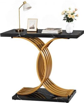 OEM Mesa Consola Moderna, Mesa Auxiliar Rectangular Para Colocar Detr&aacute;s Del Sof&aacute;, 100 X 30 X 81 Cm, Fabricada En Mdf Y Tubos De Acero, Para Recibidor, Dor