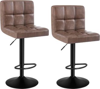 Woltu Woltu Juego De 2 Taburete De Bar Taburete De Altura Ajustable 93-114 Cm Taburete Sint&eacute;tico Silla De Cocina Tasburete Alto Para Cocina Bar Comedor Marr