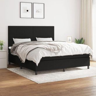vidaXL Vidaxl - Cama Box Spring Con Colch&oacute;n Tela Negro 160x200 Cm