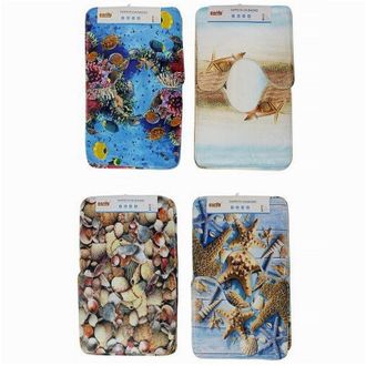 Trade Shop Trade Shop - Set 3pz Tappeto Tappetini Tessuto Arredo Bagno Antiscivolo Fantasia Marina 79444