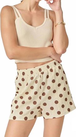 English Factory Textured Polka Dot Shorts In Ivory Brown