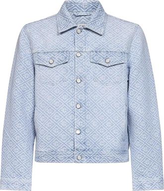 Casablanca Monogram Denim Jacket - Heren - Spijkerjassen - Blauw - 2XL - Denim - Jassen