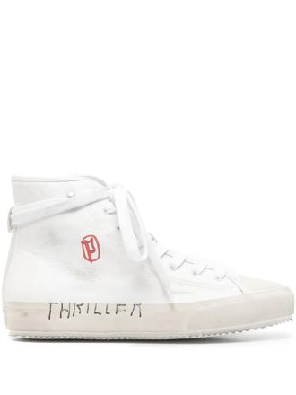 Paly Hollywood high-top graphic sneakers - men - Calf Leather/Calf Leather/Rubber - 11 - White
