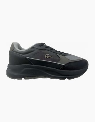 Lacoste Mens Lacoste Mens Black And Grey Run Set Ace Grey Trainers - Size: 11