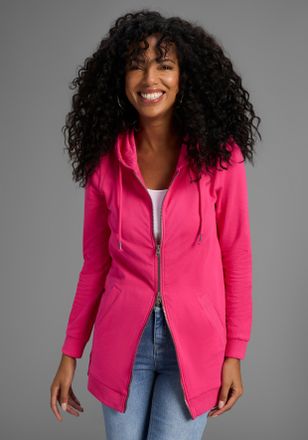 Flashlights Sweatjacke FLASHLIGHTS, Damen, Gr. 32/34, pink, Interlock, Obermaterial: 95% Baumwolle, 5% Elasthan. Kapuzenfutter: 100% Baumwolle, unifarben, Basic, 