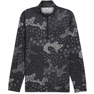 Puma Heren-T-shirt met camouflageprint en kwartrits (Zwart/Laat)