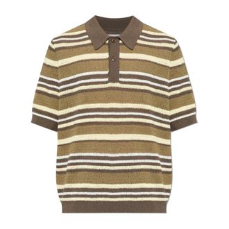 Sams&oslash;e & Sams&oslash;e V-neck Knitwear, male, Green, Size: M Samarco Polo