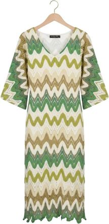 Ana Alcazar Kleedjes, Dames, Veelkleurig, M, Gebreide Maxi Jurk
