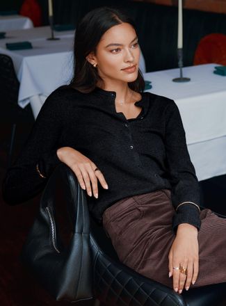 Contemporaine Womens Ultra-soft pure cashmere Cardigan Sweater