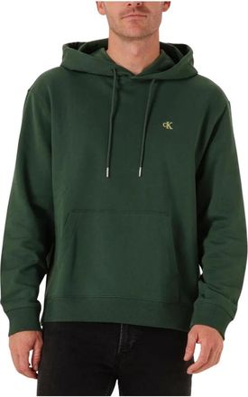 Calvin Klein Monogram Hoodie voor mannen - Heren - Hoodies - Groen - S - Katoen - Hoodies & sweatvesten