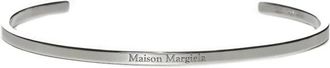 Maison Margiela Logo Manchetarmband - Dames - Armbanden - Grijs - 3XL - Leer - Accessoires