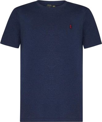Polo Ralph Lauren Tops, Heren, Blauw, L, Katoen, T-shirt met Pony Borduursel