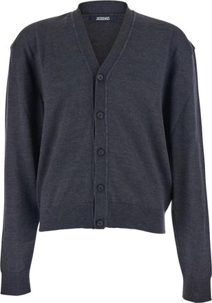 Jacquemus Geborduurde Grijze Trui - Heren - Vesten - Grijs - XL - Truien & Vesten