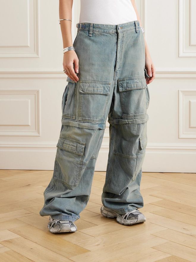 Navy cargo jeans balenciaga online