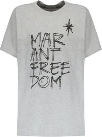 Isabel Marant Camiseta de algod&oacute;n estampada - Tops - Mujer - Gris - S