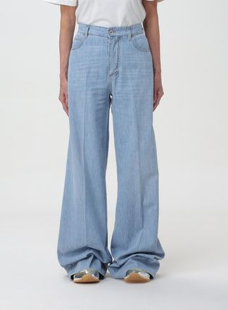 Bottega Veneta Womens Wide Leg Jeans - Light Grey Cotton - Size EU 38 (Womens)