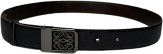 Loewe Pre-owned Madrid Vintage Riem met Logo Gesp - Heren - Vintage Accessoires - Zwart - ONE Size - Leer - Vintage