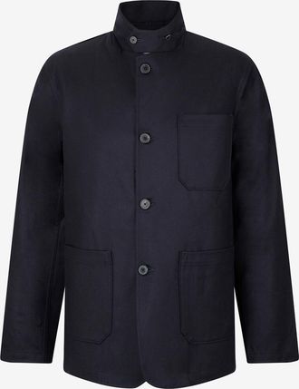 Portuguese Flannel Wolljacke mit Stehkragen Working Blazer