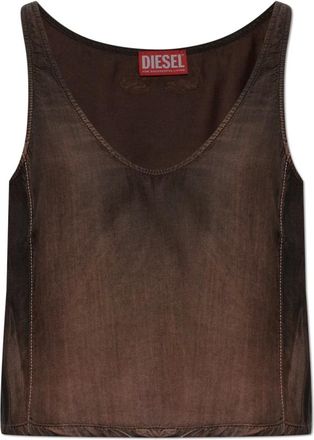 Diesel Tops, Dames, Bruin, L, De-Norian-S Tanktop