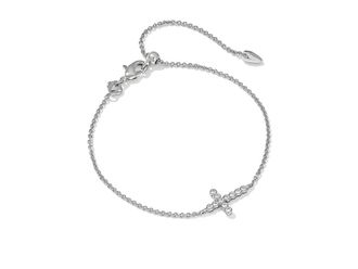 Kendra Scott Cross Crystal Delicate Womens Bracelet Womens Bracelet Rhodium Metal, Crystal/Cubic Zirconia